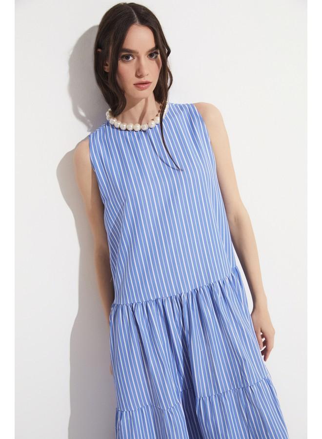 JUNE Striped Tiered Dress - Image 2