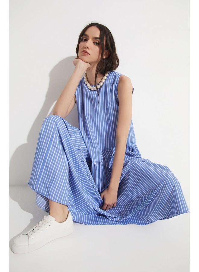 JUNE Striped Tiered Dress - Image 3