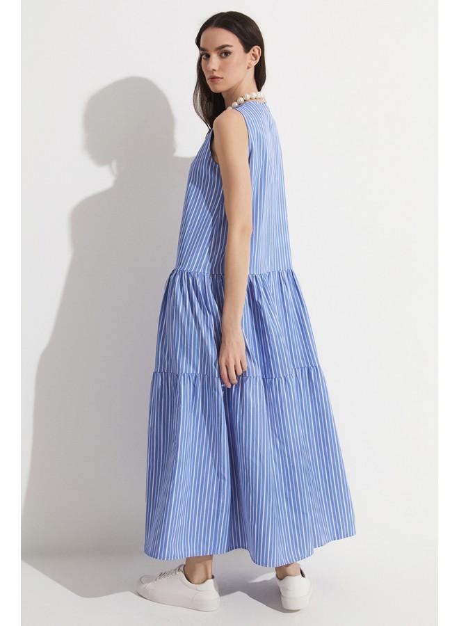 JUNE Striped Tiered Dress - Image 4