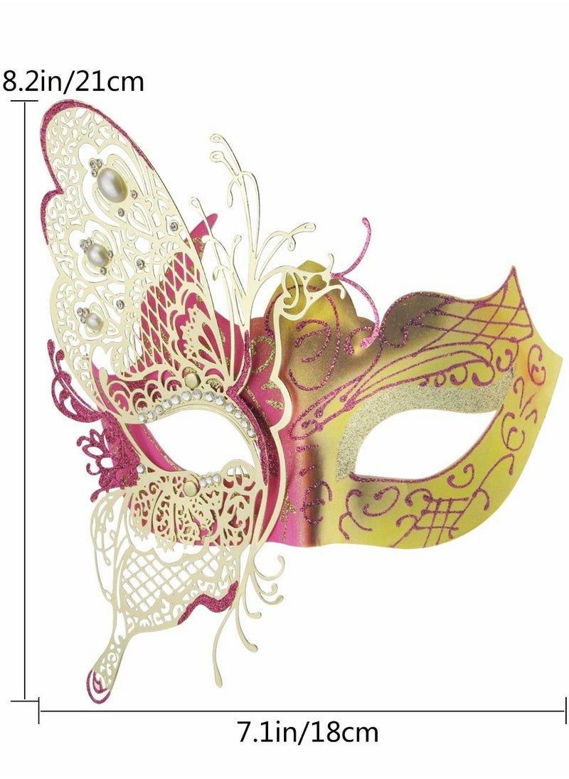 Excefore Masquerade Mask for Women, Mysterious Venetian Butterfly Lady  Party Evening Prom Ball Costumes Accessory  - Image 4