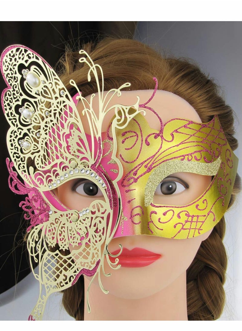 Excefore Masquerade Mask for Women, Mysterious Venetian Butterfly Lady  Party Evening Prom Ball Costumes Accessory  - Image 3