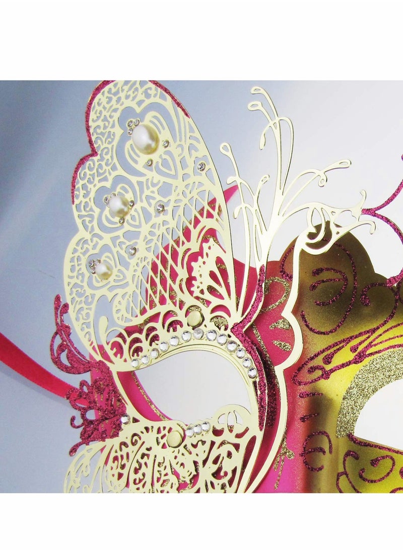 Excefore Masquerade Mask for Women, Mysterious Venetian Butterfly Lady  Party Evening Prom Ball Costumes Accessory  - Image 5