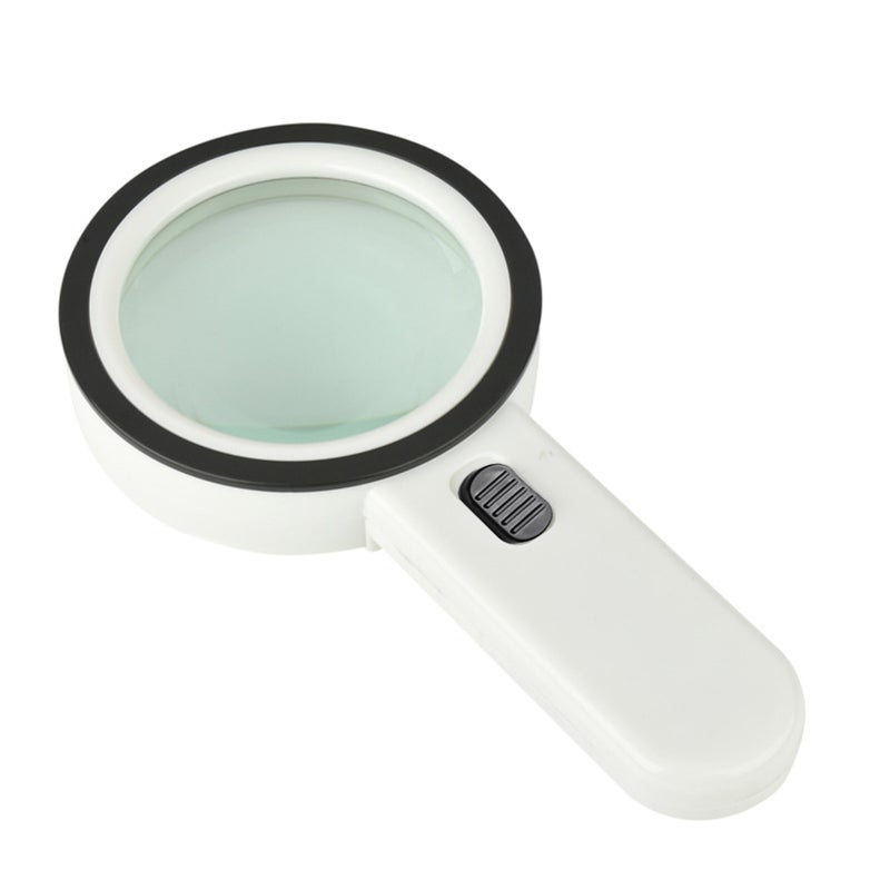 Handheld Magnifier 30X Magnification Upgraded 12 LED Lights 107mm Lens - Abrasion-Resistant Acrylic Frame Led Magnifier for Antique Inspection, Jewelry Identification, Home Office Travel - Image 1