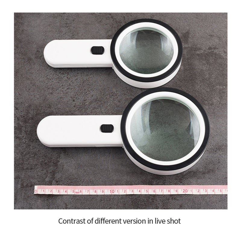 Handheld Magnifier 30X Magnification Upgraded 12 LED Lights 107mm Lens - Abrasion-Resistant Acrylic Frame Led Magnifier for Antique Inspection, Jewelry Identification, Home Office Travel - Image 5