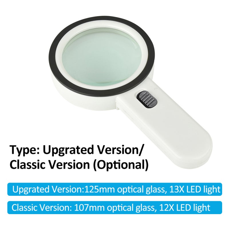 Handheld Magnifier 30X Magnification Upgraded 12 LED Lights 107mm Lens - Abrasion-Resistant Acrylic Frame Led Magnifier for Antique Inspection, Jewelry Identification, Home Office Travel - Image 2