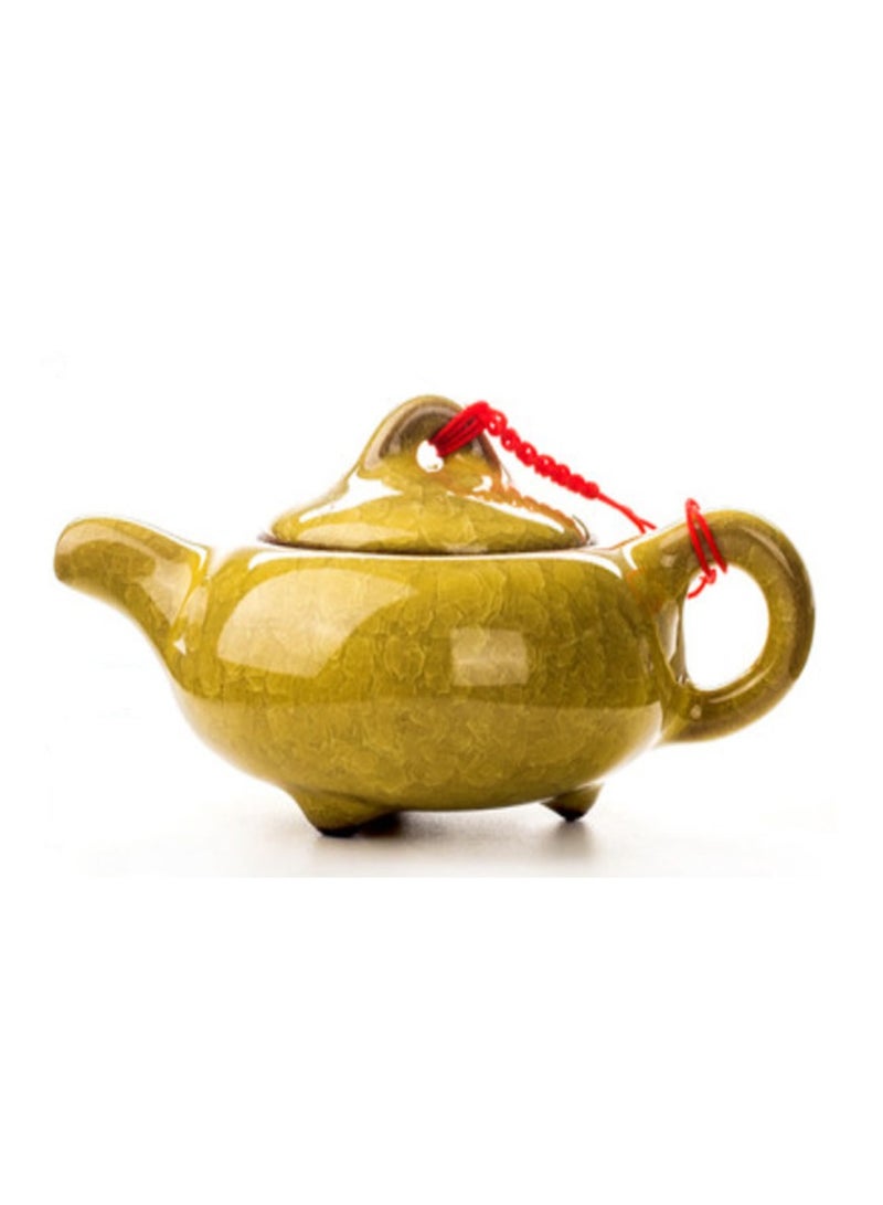 Jingke Pure Hand-made Teapots Kung Fu Teapots Household Teapots Exquisite Ceramic Tea Sets,Yellow Ice Cracked Teapot 150ml - Image 1