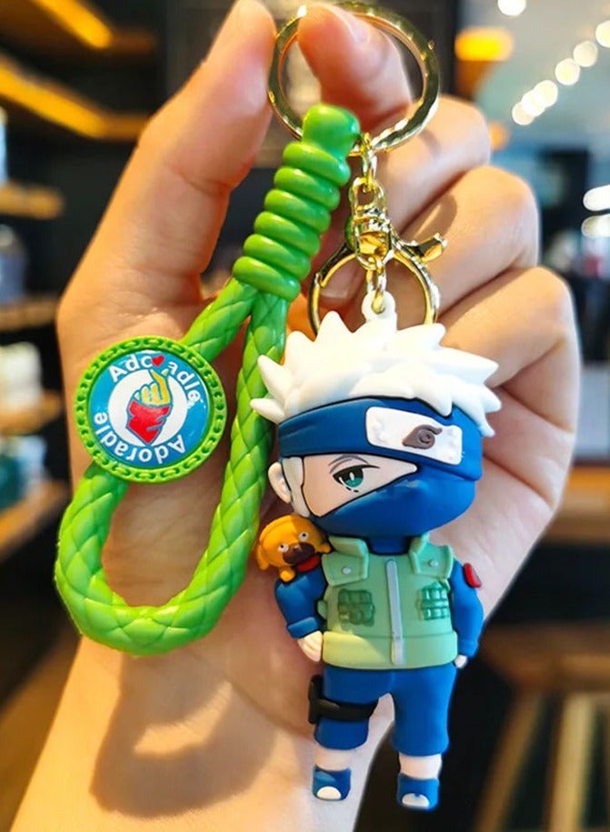 Distinctive cartoon keychain distinctive accessory high-quality anime keychain with Naruto cartoon design with the Kakashi character suitable for car keys wallet and bag wonderful and beautiful gift - Image 1