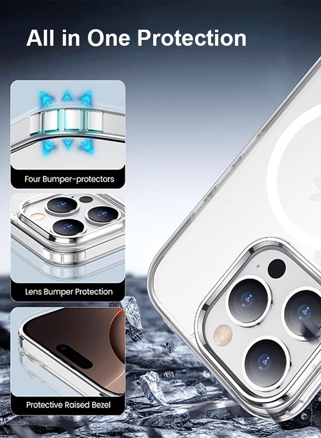 أيه بي جي غطاء لهاتف آيفون ١٦ برو ماكس - شفاف ونحيف مصنوع من مادة مرنة، مقاوم للاصفرار، يوفر حماية من السقوط، مقاوم للخدوش، لطيف على البشرة، خفيف الوزن ومرن، متوافق مع الشحن المغناطيسي. - Image 2