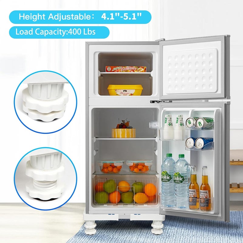 Nefish Mini Fridge Stand Adjustable Refrigerator Stand with 4 Strong Feet Universal Appliance Stand Base Heavy Duty Washer and Dryer Stand Laundry Pedestal Multi-Functional Base (White) - Image 1