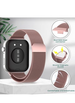 Generic Magnetic Strap For Huawei Watch Fit3 Stainless Steel Milanese Loop For Huawei Watch Fit3 Wristband Bracelet Accessories (Rose Pink)  - Image 3