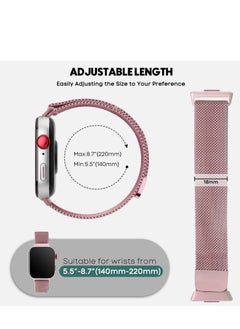 Generic Magnetic Strap For Huawei Watch Fit3 Stainless Steel Milanese Loop For Huawei Watch Fit3 Wristband Bracelet Accessories (Rose Pink)  - Image 5