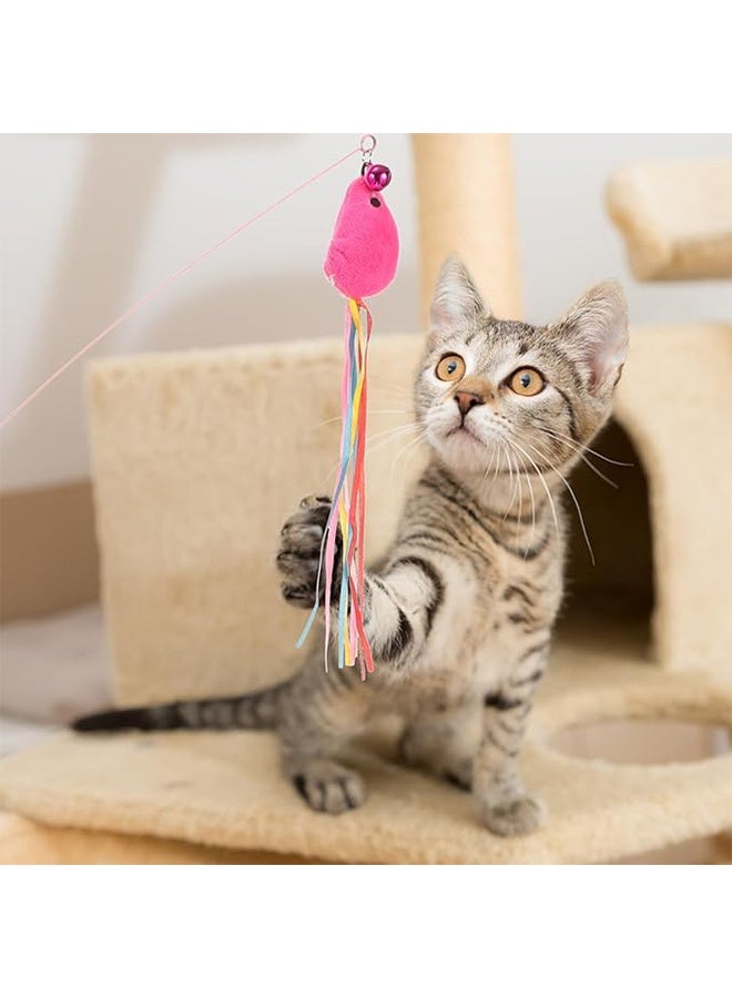 Cat Stick Toy – Interactive Cat Amusement Sticks, Realistic Fish Label Designs and Ribbons, and Blue Feathers, Suitable for Kittens and Pets, Perfect for Engaging in Playtime and Bonding（2PCS) - Image 4