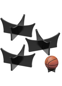 Generic Acrylic Ball Stand Holder,Ball Display Stand for Football Basketball Soccer Ball Holder,Volleyball Rugby Ball Sports Ball Storage Rack,Trophy Autograph Memorabilia Display Cases(3 Pcs)  - Image 1