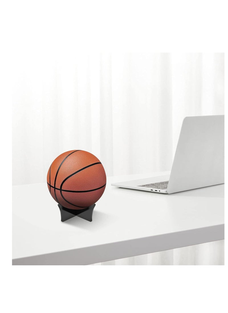 Generic Acrylic Ball Stand Holder,Ball Display Stand for Football Basketball Soccer Ball Holder,Volleyball Rugby Ball Sports Ball Storage Rack,Trophy Autograph Memorabilia Display Cases(3 Pcs)  - Image 2