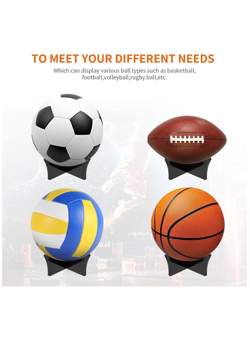 Generic Acrylic Ball Stand Holder,Ball Display Stand for Football Basketball Soccer Ball Holder,Volleyball Rugby Ball Sports Ball Storage Rack,Trophy Autograph Memorabilia Display Cases(3 Pcs)  - Image 5
