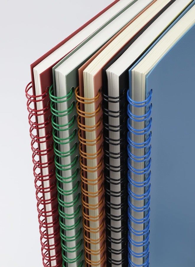 Aacehlh 5 Pack Spiral Notebooks 8.3" x 5.7", 80 Sheets College Ruled Notebook with Plastic Waterproof Cover, 100GSM Thick Paper, A5 Lined Journal for Office, School,Home - Image 5