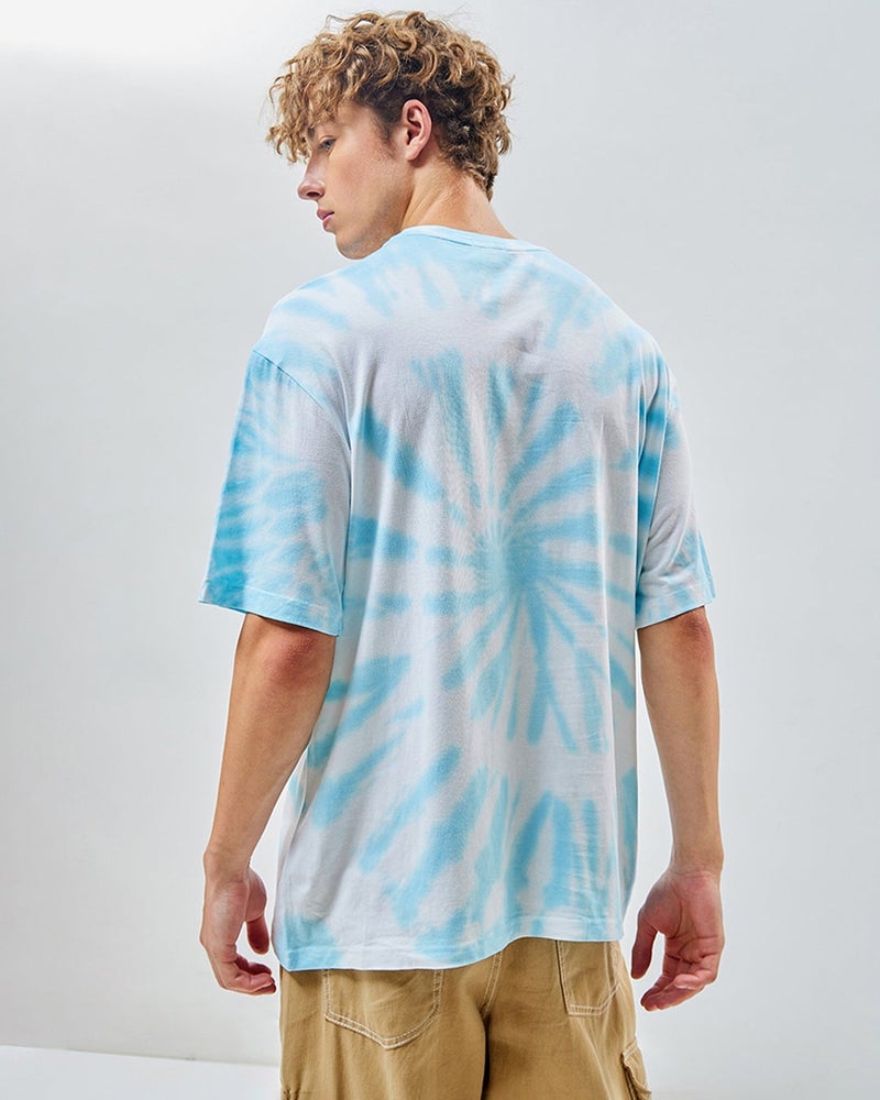 بيواكوف تيشيرت رجالي أبيض وأزرق بألوان متدرجة وقصة واسعة - Image 4