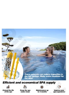 SYOSI Mineral Sticks for Hot Tub Spa in Filter Mineral Stick Cartridge Stick Parts Sanitizer Stick for Hot Tub Spa Swimming Pool Fish Pond Filter Cartridge, Last for 4 Months(Yellow 2PCS)  - Image 5