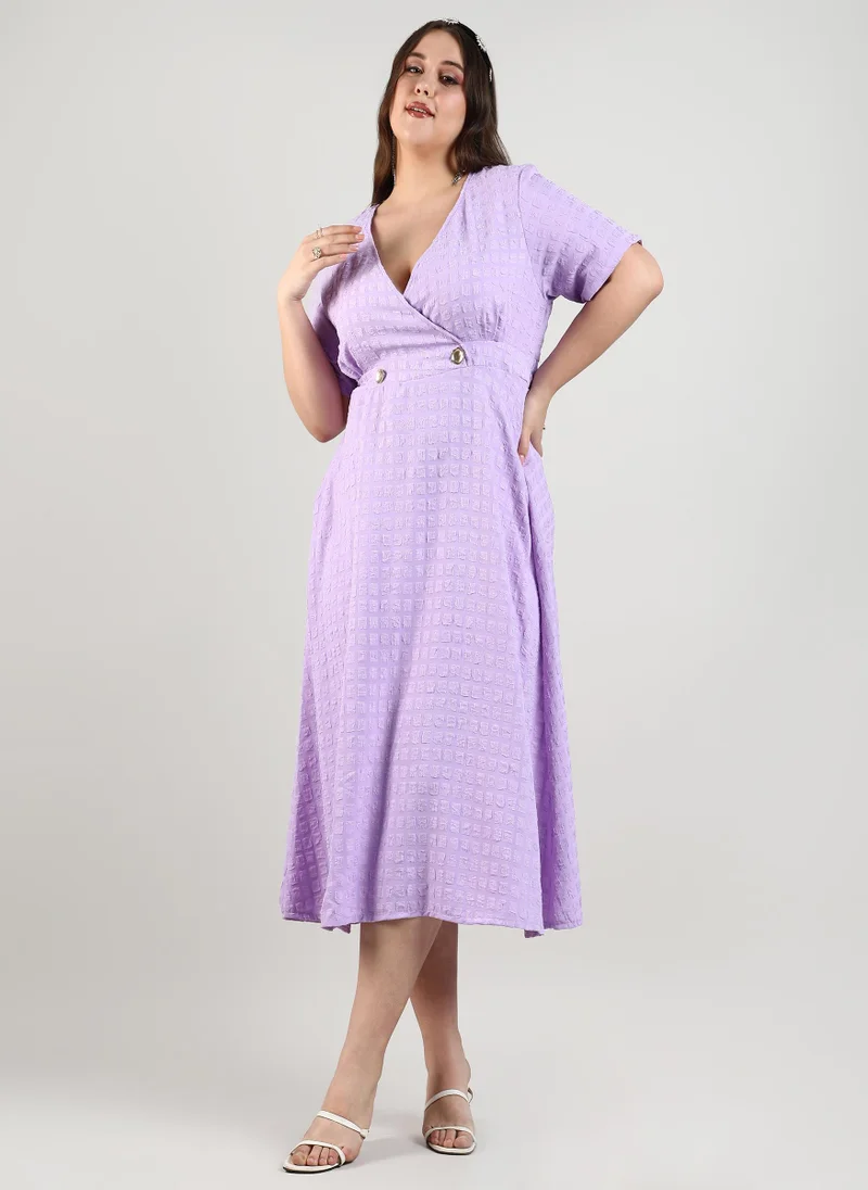 Instafab Plus Wrapped Neck Dress