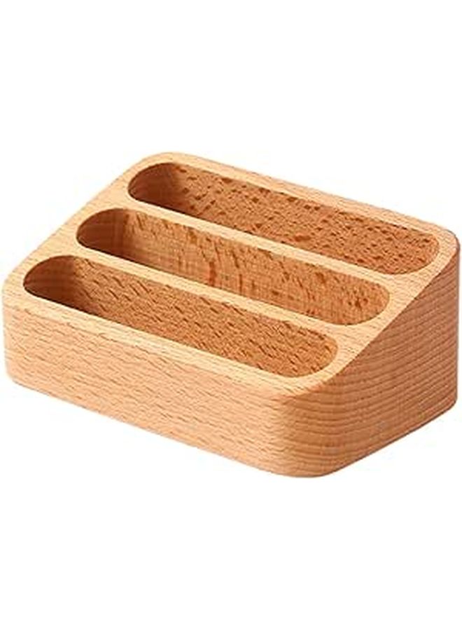 Wooden Business Card Holder Open Style Desktop Display Stand - Image 1