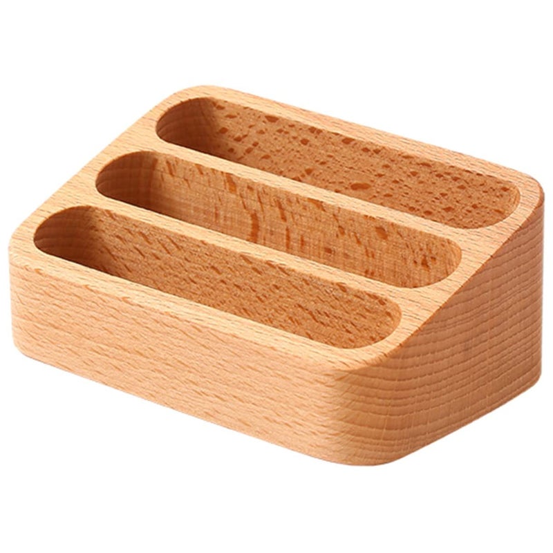 Wooden Business Card Holder Open Style Desktop Display Stand - Image 2