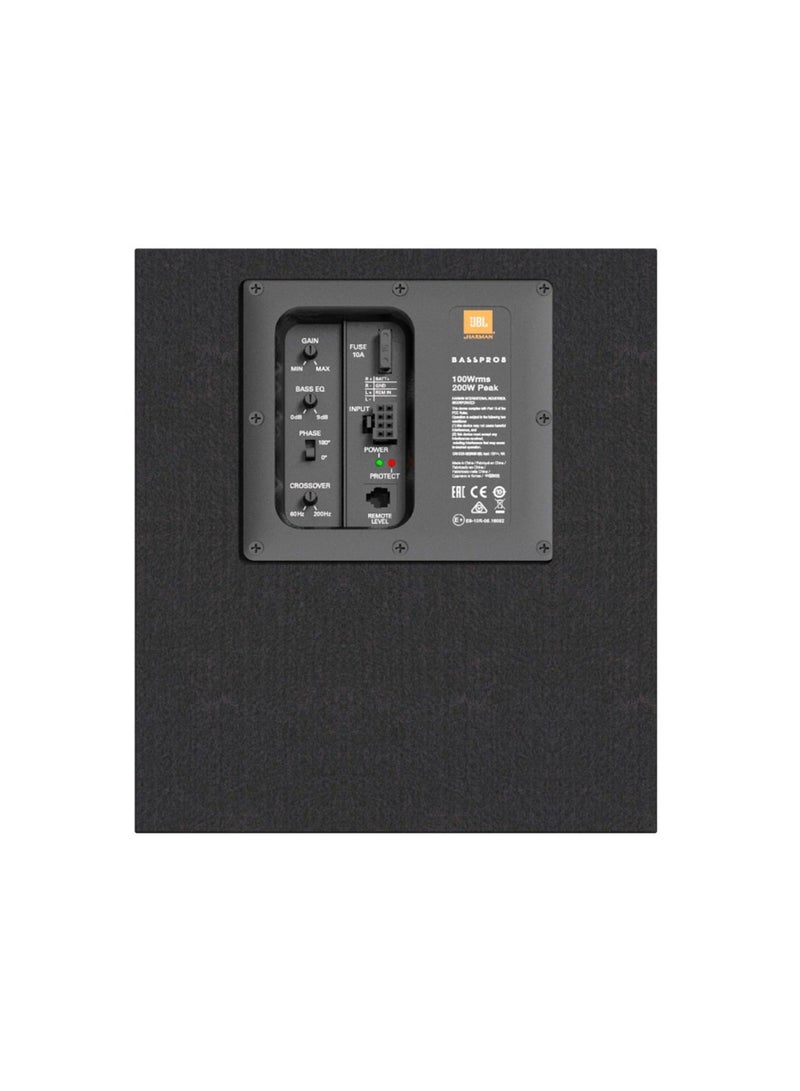 JBL JBL BassPro 8" Powered Subwoofer Enclosure – 100W RMS / 200W Peak Compact Active Subwoofer for UAE Cars - Image 2