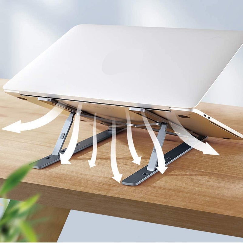 WISTAR Laptop Stand for Desk Ergonomic Computer Stand Laptop Riser Phone and Tablet Stand for Desk Portable Laptop Elevator Holder Compatible with MacBook LaptopTablet Silver - Image 4