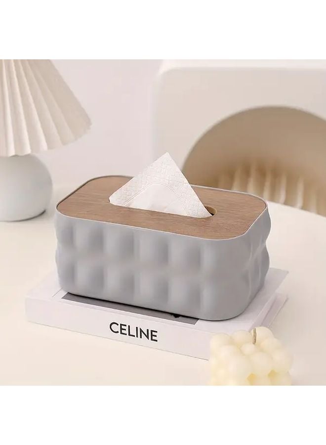 Grey Nordic Waterproof Tissue Box Minimalist Style Dustproof For Bedroom Living Room - Image 1