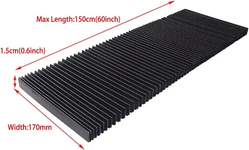 CNC machine accordion dust cover CNC Milling Machine Flexible Guard Dust Cloth Three-proof Cloth Protective Flat Accordion Bellows Cover Tool(170mm) - Image 2