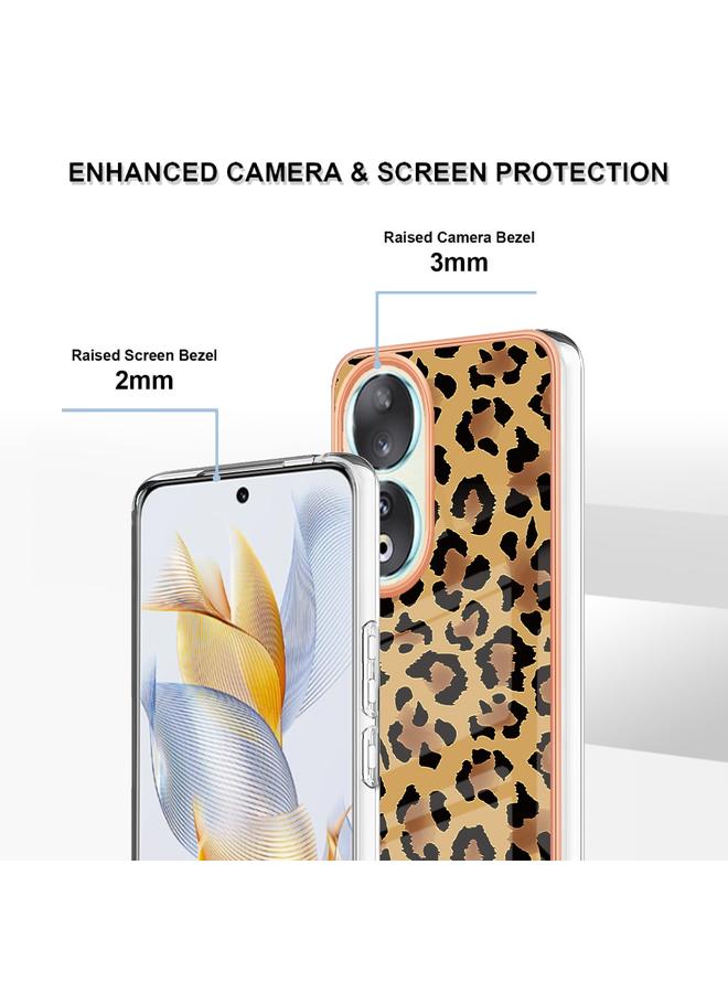 S-TOP Case For Honor 90 5G Electroplating Marble Dual-side IMD Phone Case - Image 5