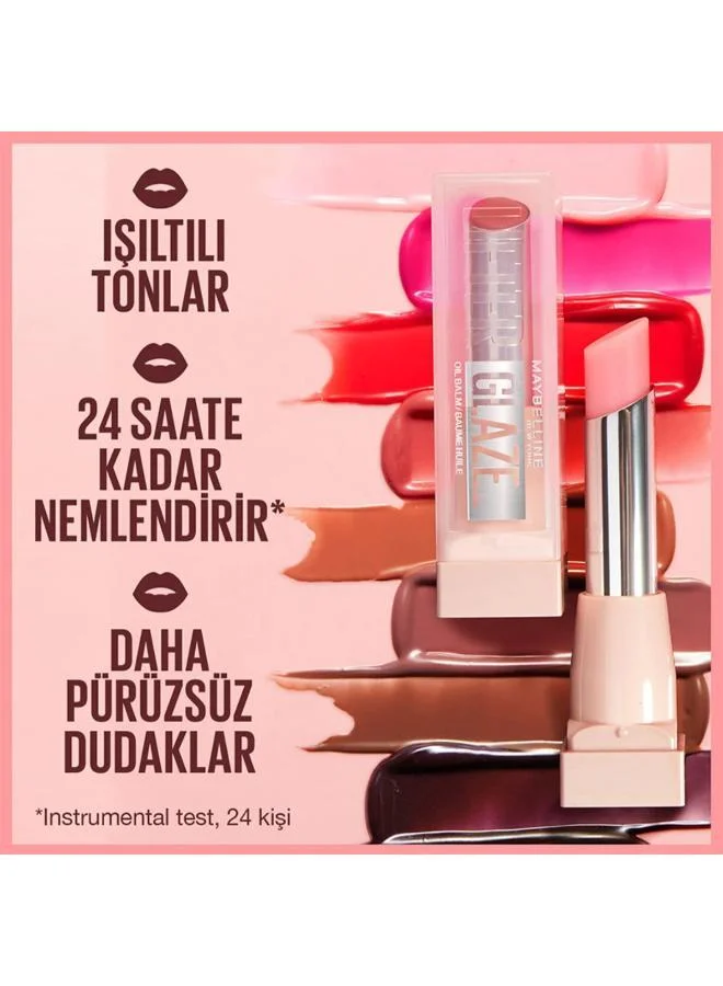 Maybelline New York Brown Lifter Glaze Oil Balm Lipstick, Hydrating Glossy Balm for Smooth Juicy Lips 009 Latte Crush for Women | Best Price UAE