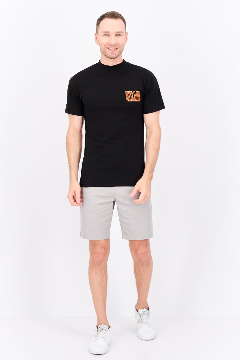 Night Addict Men Crew Neck Short Sleeves Printed T-Shirt, Black - Image 2
