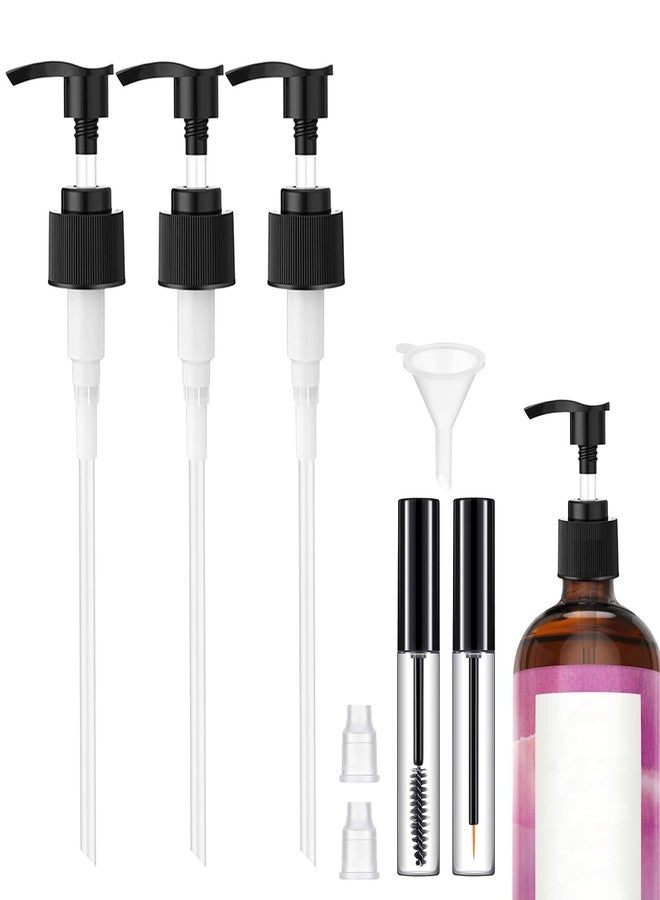 Oxyooh 3 Pack Pump Dispenser Compatible with Queen of Thrones & Heritage Castor Oil & Rejuvenaturals, Plastic Pump for 16oz Bottle-1'' Mouth, Queen Dispenser with Empty Mascara Tube (Oil not Included - Image 1