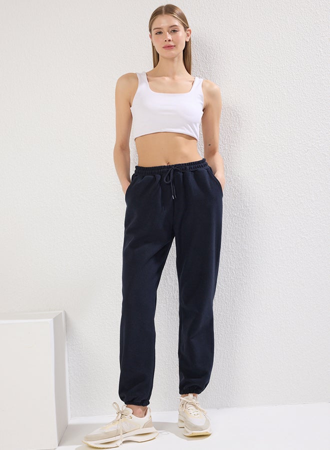 trendyol Dark Navy Blue Thessaloniki Comfort Fit Pocket Knitted Sports Sweatpants - Image 1