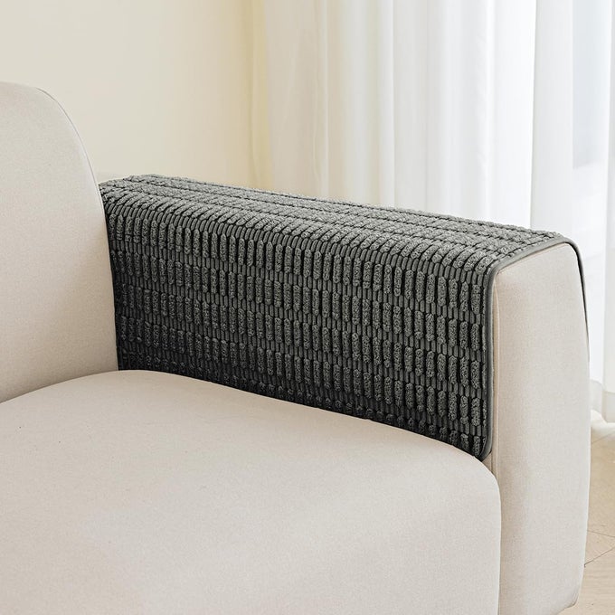 COUCH ARM COVERS CHAIR ARM COVERS NON SLIP SOFA ARM COVERS ARMREST COVERS FOR SOFA FURNITURE COVERS COUCH PROTECTOR SET OF 2PCS 26X26INCH DARK GREY