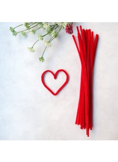 Bimotif Red fuzzy wire chenille, 30 cm 20 pieces 