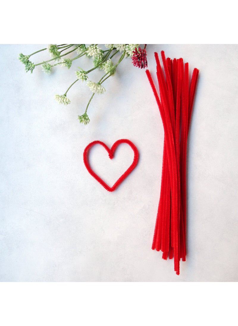 Bimotif - Red fuzzy wire chenille, 30 cm 20 pieces - Image 1