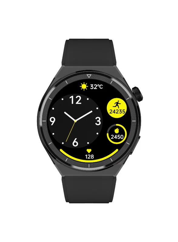 KENNETH SCOTT Unisex Smart Display Watch With Black Silicone Strap - KG9X-XSBBL