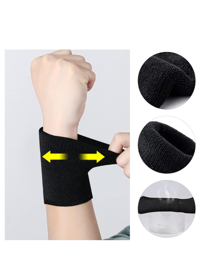 Spall Direct Absorbent Wrist Sweatbands for Athletic Men and Women - 6 Pcs Tennis Wrist Sweat Bands for Gym & Running-Wicking Wristbands for Exercise - Image 4
