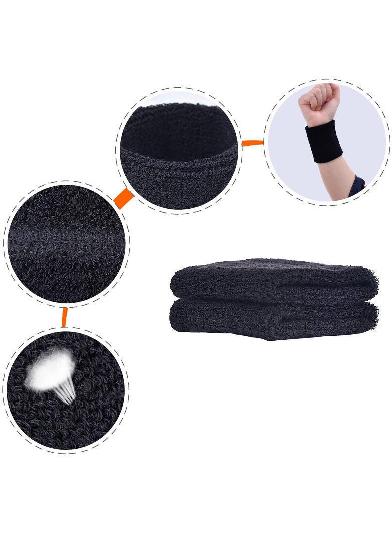 Spall Direct Absorbent Wrist Sweatbands for Athletic Men and Women - 6 Pcs Tennis Wrist Sweat Bands for Gym & Running-Wicking Wristbands for Exercise - Image 2