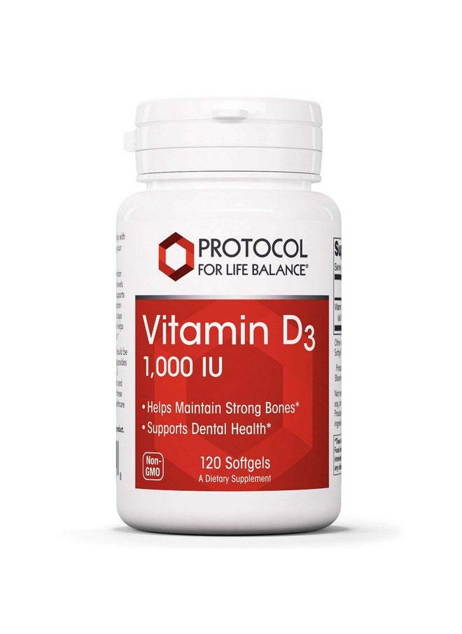 Protocol For Life Balance - Protocol Vitamin D3 1000 Iu Immune Support Strong Bones And Teeth 120 Softgels - Image 1