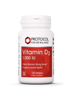 Protocol For Life Balance Protocol Vitamin D3 1000 Iu Immune Support Strong Bones And Teeth 120 Softgels  - Image 1
