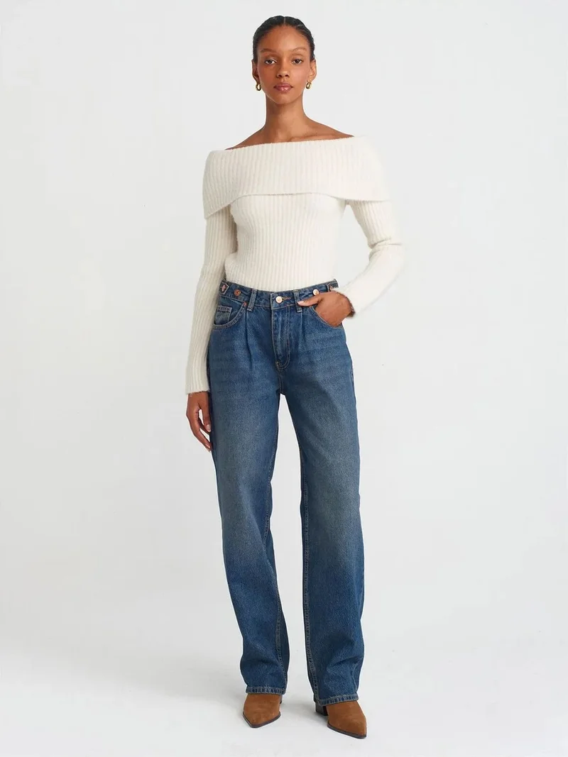 Dilvin Dilvin High Waist Wide Leg Denim Jeans