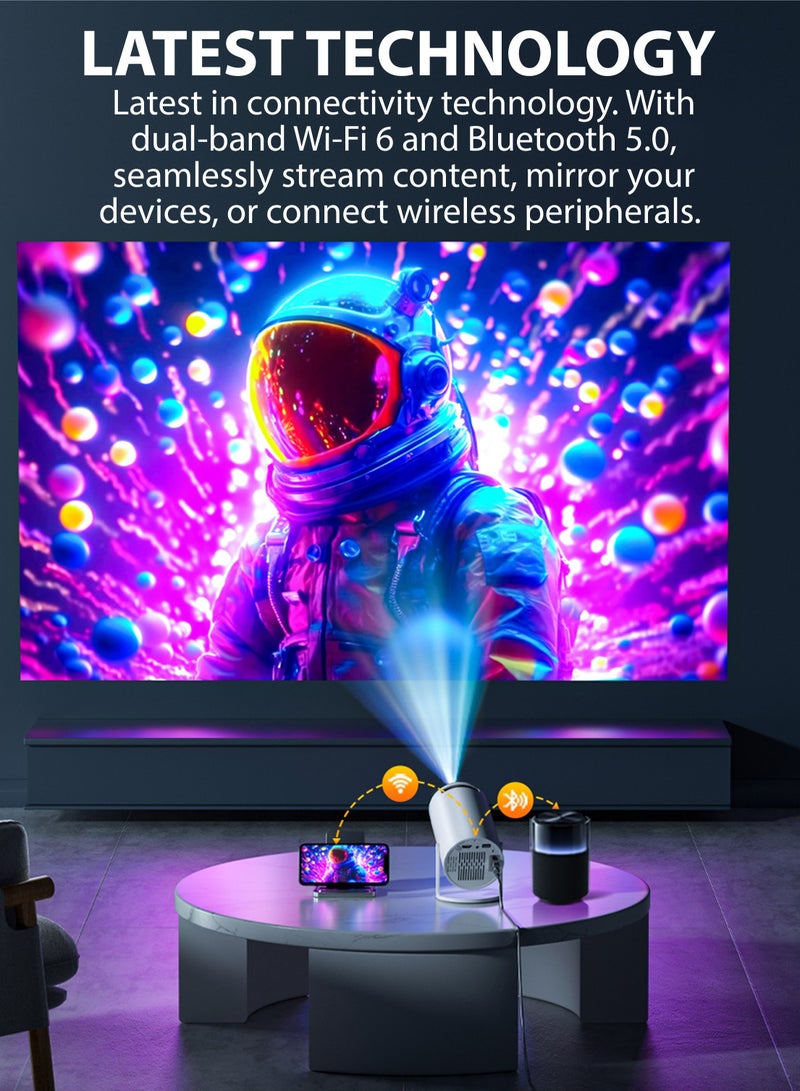 4K Projector with Bluetooth 5.3, 20000 Lux Home Theater Movie Projector, 200 HD Portable Outdoor Projector for Camping, PS5  TV Stick Compatible - Image 4