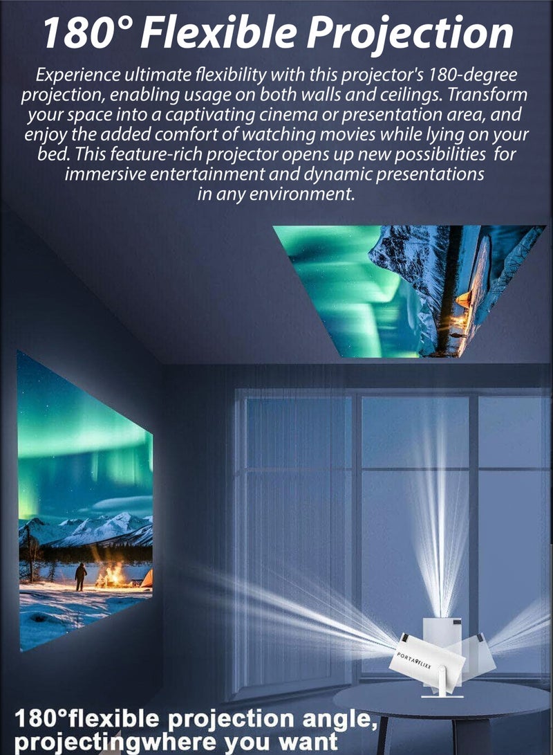 4K Projector with Bluetooth 5.3, 20000 Lux Home Theater Movie Projector, 200 HD Portable Outdoor Projector for Camping, PS5  TV Stick Compatible - Image 5