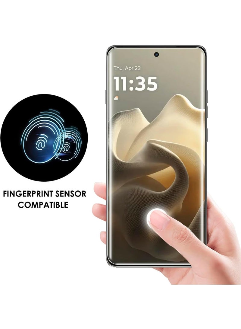 High-definition HD screen protector for Tecno Coman 40 Pro phone made of UV reinforced liquid glass, compatible with fingerprint sensor for Tecno Coman 40 Pro phone, transparent - Image 2