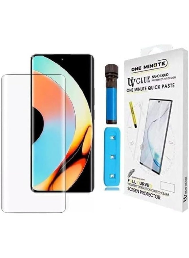 High-definition HD screen protector for Tecno Coman 40 Pro phone made of UV reinforced liquid glass, compatible with fingerprint sensor for Tecno Coman 40 Pro phone, transparent - Image 1