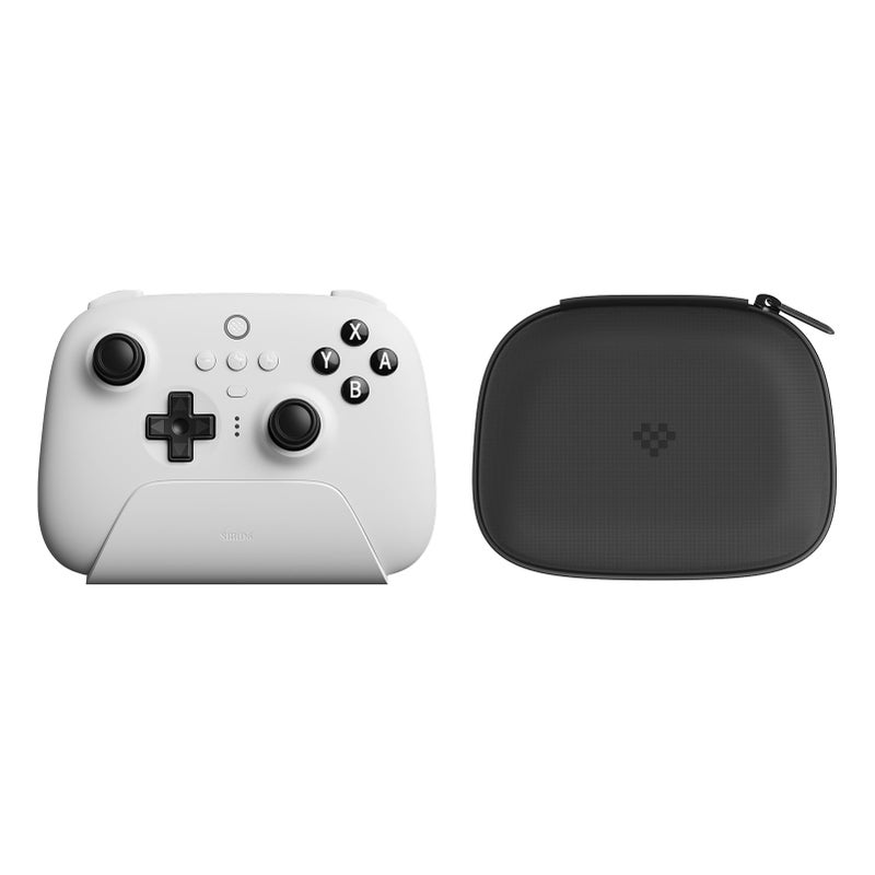 8Bitdo Ultimate Bluetooth Controller with Charging Dock and Travel Case Wireless Gamepad with Hall Sensor Joystick Compatible with Switch Steam Deck and Window 10 White