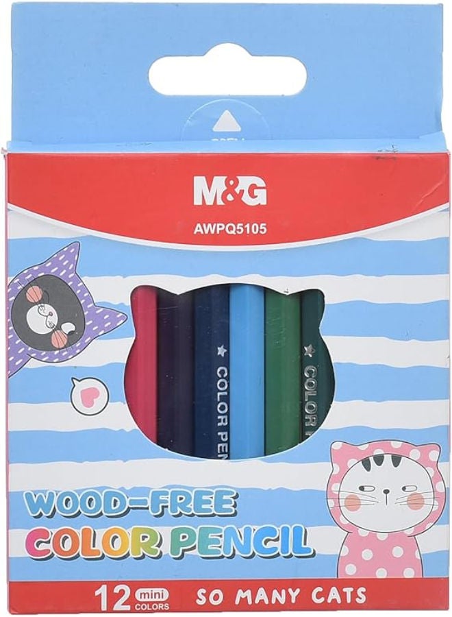 M&G Wood-Free Mini Erasable Colored Pencils, 12 Vibrant Compact Colors for Kids’ Portable Art and Coloring - Image 3