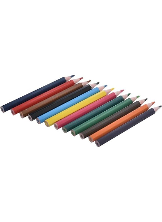 M&G Wood-Free Mini Erasable Colored Pencils, 12 Vibrant Compact Colors for Kids’ Portable Art and Coloring - Image 1